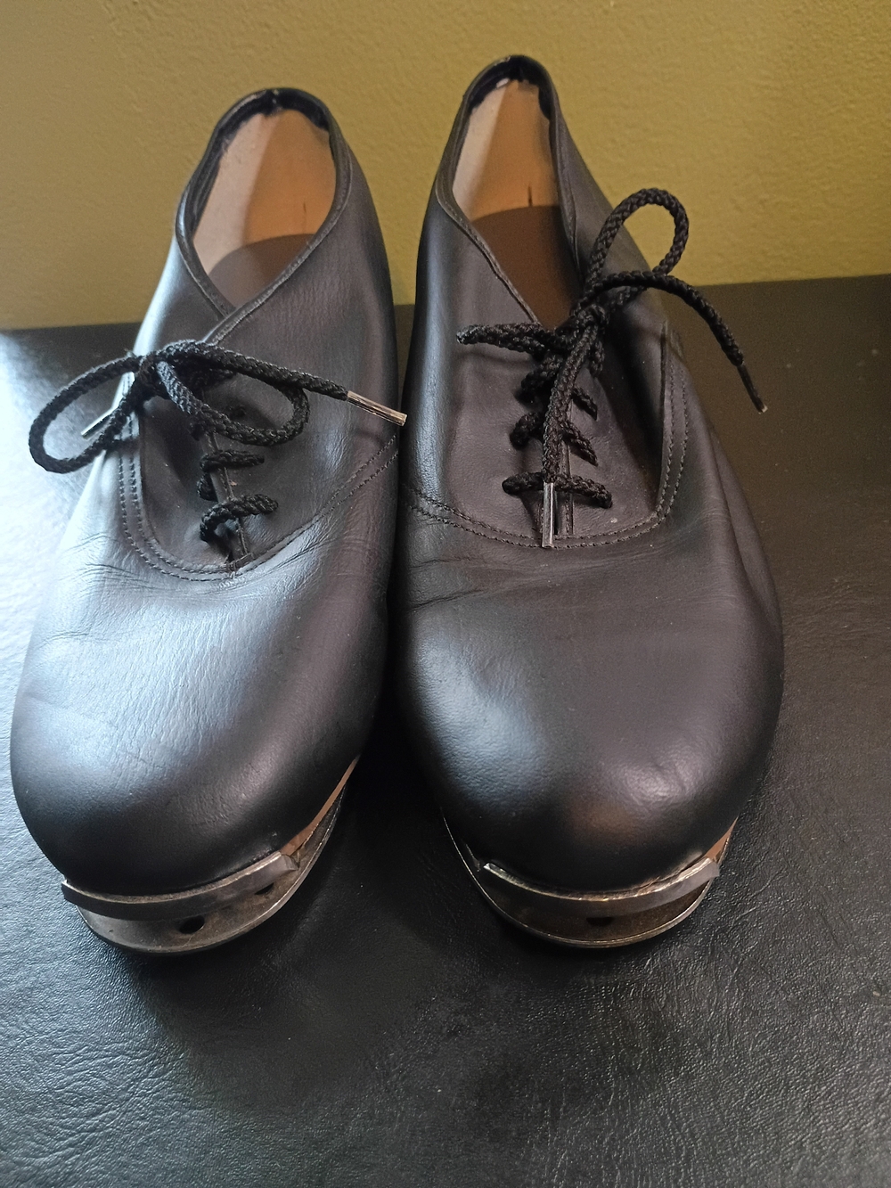 Men's Black Clogging Shoes Lace-Up Steven's Stompers Taps.